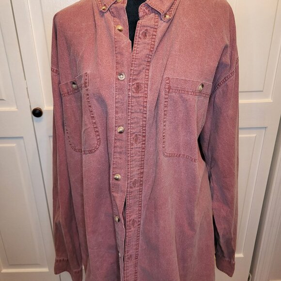RedHead Other - Men's Red Head Faded Burgundy Button Up Shirt XXL Western Grunge Skater Gorpcore